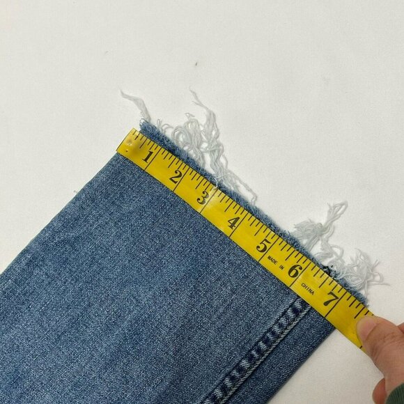 Free People Bootcut Crop Jeans Women W26 Flare Button Fly Boho Hippie Retro Fray - Picture 7 of 12